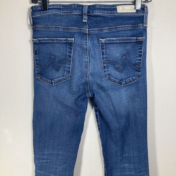 AG Adriano Goldschmeid Jeans 26 (26x27") Blue Mid Rise Straight Leg Distressed - Picture 11 of 15